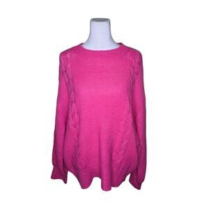 St Johns Bay Retro Pullover Sweater Womens Size 2XL Pink
